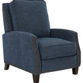 Melrose Manual Recliner in Tweed Indigo Blue Fabric w/ Nailhead Trim